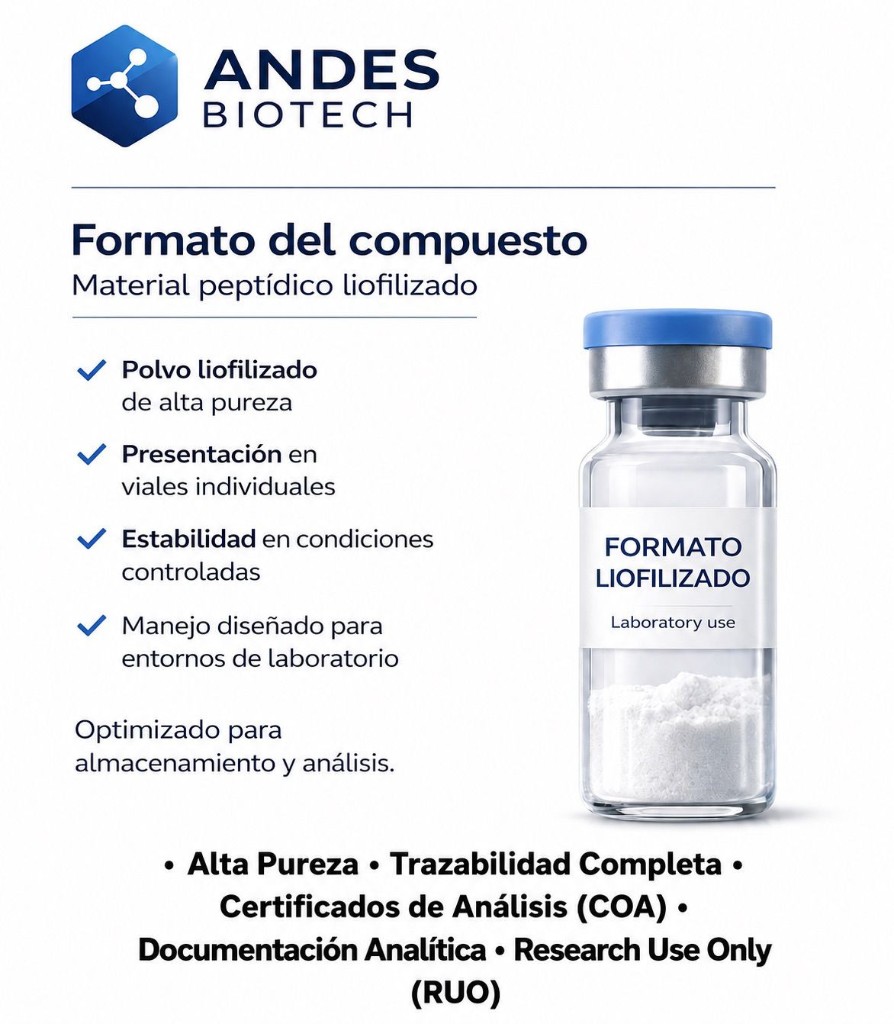 formato del compuesto — material peptídico liofilizado